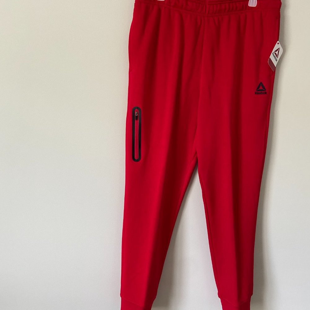 Men' Lg Slim Fit  Red Reebok Sweats